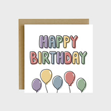 Load image into Gallery viewer, happy birthday balloons greeting card
