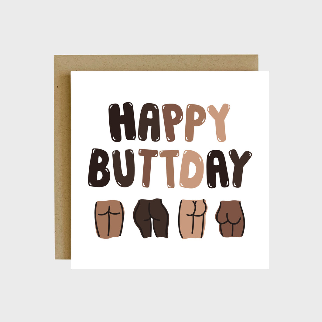 happy buttday greeting card